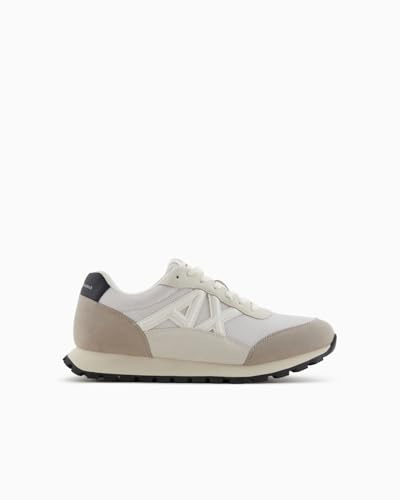 Armani Exchange Men's Drop Sneaker, Plaza Taupe+Off Whit, 8 UK