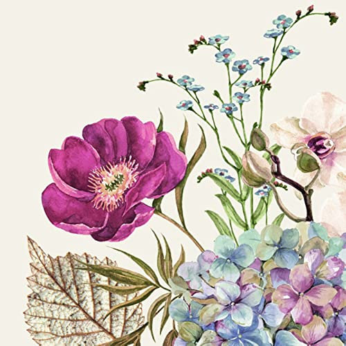 IHR Ideal Home Range - Papierservietten BELLES FLEURS cream 20 St. Lunch-Servietten 33 cm x 33 cm