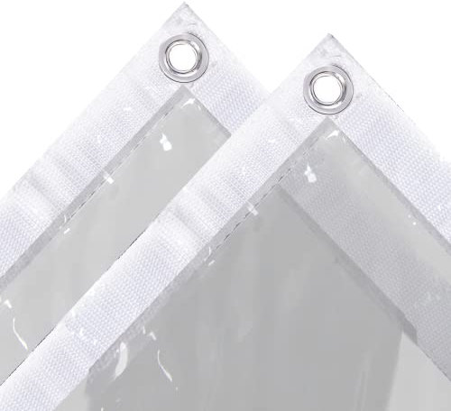 Ezcasch 4x6m Transparente Plane mit Ösen,420g/m² PVC Durchsichtige Abdeckplane,wasserdichte Abdeckfolie für Regenschutz,Bauernhof,Boot mit Seil und Kabelbindern (Echte Größe: 3.9x5.9m)
