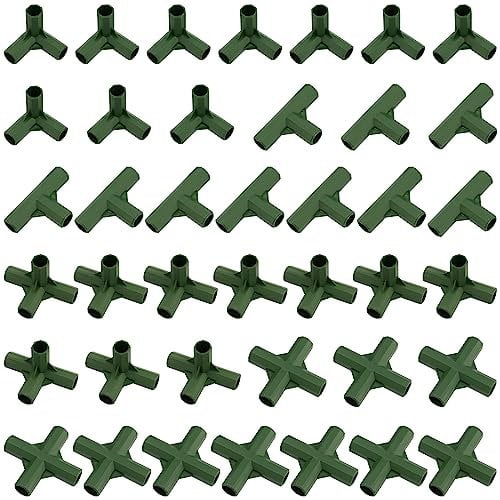 MUKLEI 40 PCS 11mm Greenhouse Frame Connector, Garden Corner Connectors, Plastic Corner Connectors, Garden Cane Connectors for Flower Stands and Greenhouse Frame Building, 3 Way and 4 Way