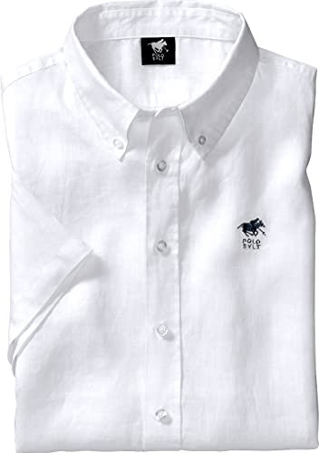 Polo Sylt Herren Baumwoll-Leinen-Hemd Kurzarm, leichtes Sommerhemd mit Leinen, lässig-Elegante Herrenmode mit Thermoregulation für warme Tage, Gr. M - XXXL