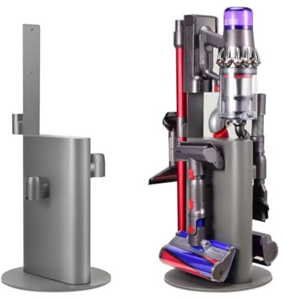 CooTrilo Vacuum Stand Holder for Dyson V15 V11 V10 V8 V7 V6 Cleaner, Stable Metal Storage Rack, Drill-Free Organizer Bracket Compatible with Dyson Cordless Vacuum Cleaner and Its Tools, Grey