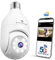 SYMYNELEC 5GHz/2.4GHz Cámara de Bombilla Vigilancia WiFi Exterior 2K 4MP, Camara de Seguridad 360° con Seguimiento Humano AI, Visión Nocturna a Color, Audio Bidireccional, Compatible Alexa, IP65