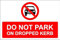 Kunststoffschild mit Aufschrift Do not park on dropped kerb, 1 mm, flexibel, 400 x 300 mm