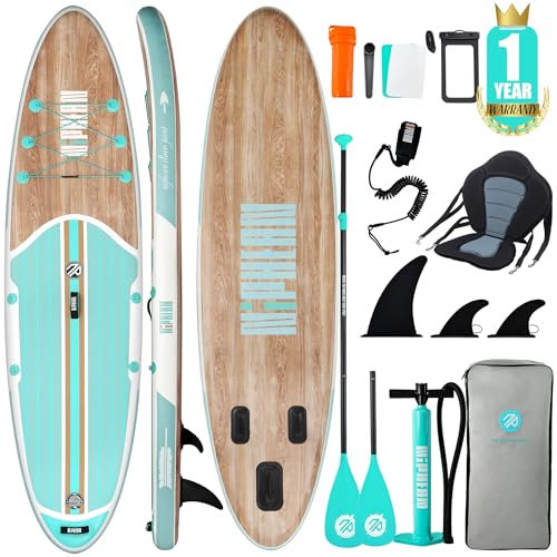 Niphean Paddle Gonflable Adulte avec Accessoires Stand up Paddle Gonflable, Siège de Kayak et Pagaie Paddle Double Usage, 320cm Paddle Gonflable Adulte 2 Personnes pour Adultes de Tous Niveaux