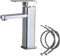Grifos Monomando para Lavabos de Baño, Grifo Bañera Alto Cascada, Agua Fría y Caliente con Dos Mangueras (plata)
