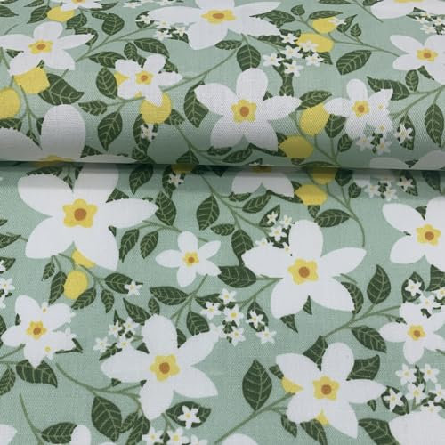 EDGEAM Baumwollstoff Meterware 160 cm breit - Stoffe zum Nähen (50cm, 100cm, 200cm) - Handwerken Nähen Stoff - Dekostoff - Nähmaterial (Grün 04#, 50x160cm)