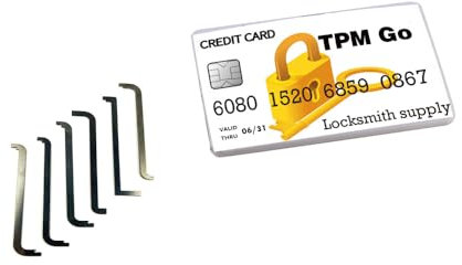 TPM Go Credit Card Lock Pick Tools with 6pcs Tension Wrench Tool,Mini Portable Lock Pick Set