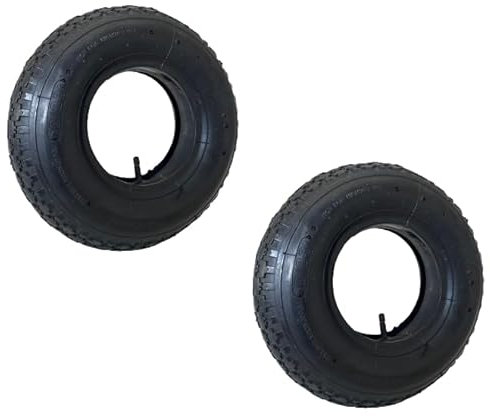 pokm toolsmarket - 2 pneus brouette 4.00-6, gaine avec chambre à air, pression maximale 2,1 bar / 30 psi, pneus à double couture pour brouette, pneu à disque pneumatique, charge maximale : 136 kg