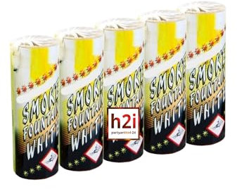 h2i Rauch Vulkan Fontäne | 5 Stück | Weiß | Time 45 sek | Smoke Tube Rauchfackel Rauchtopf Rauchgenerator Rauchbombe mit dichtem kräftigem Rauch |W7| Ganzjahresfeuerwerk Kat T1/F1