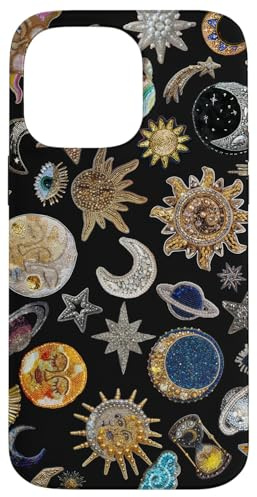 Celestial Moon Art Charm Collage Vintage Mosaic Aesthetic Case for iPhone 14 Pro Max