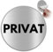 LEIASA | Selbstklebendes Schild Privat - Aluminium - Durchmesser Ø 100 mm - Dicke 0,6 mm - Schild Privat - Privatbereich