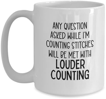 Tazza in Ceramica Funny Stitchers Ideas Lover Tazza in Porcellana Standard Mug Alta qualità Coffee Mug per Collega Ufficio Lavori 300ML