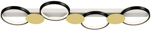 HOMCOM Deckenleuchte LED 38W 1500LM 3000K-6500K Dimmbar mit 4 Glühbirnen | Deckenlampe/Wohnzimmerlampe, Fernbedienung, Szenenmodi, Farbtemperatur Einstellbar, Deckenbeleuchtung