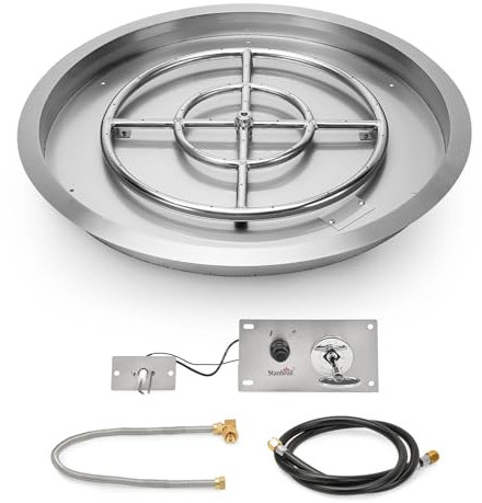Stanbroil Braciere rotondo da 48,3 cm con kit di accensione a scintilla versione a gas naturale