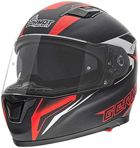 Germot GM 330 Dekor Helm Schwarz Matt/Rot M (57/58)