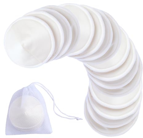 Ameda Washable Nursing Pads | 10 Pairs (20 Count) | Organic Nursing Pads | Breastfeeding Supplies | Reusable Breast Pads for Leaking Milk | Breastfeeding Pads | Includes Mesh Laundry Bag