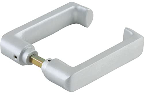 Dorma Glas Türklinke (Drückerpaar) für Glastüren 10.314, ohne Rosette, silber eloxiert