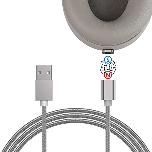 GEEKRIA SNAP Quick Connect Charger Cable Compatible with Sony WH-1000XM5 WH-1000XM4 INZONE H5, USB Magnetic Headphones Power Charging Cord with Plug Extraction Tool (3.3ft/100cm)