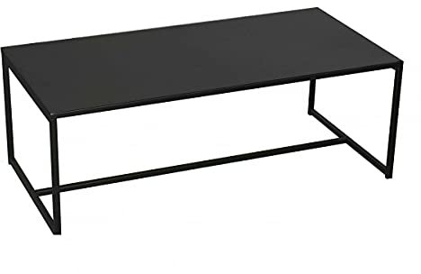 Urban living „Madison“ Couchtisch aus schwarzem Metall, 100 x 50 x 36 cm