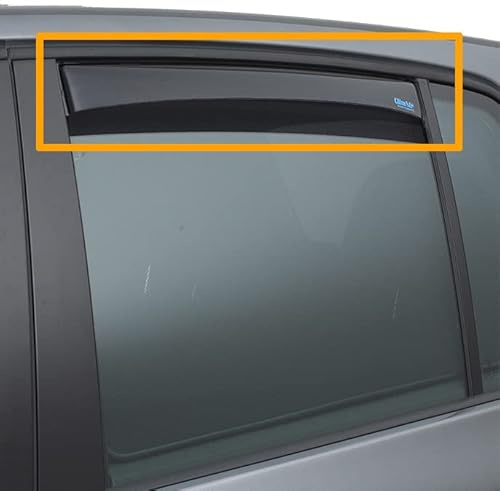 Hintere Windabweiser (1 Set) für die Fahrer und Beifahrerseite-CLS0042986D passend für Mercedes A-KLASSE TYP W169, FLH, 5-Door, 2004-2011 Dunkles Material