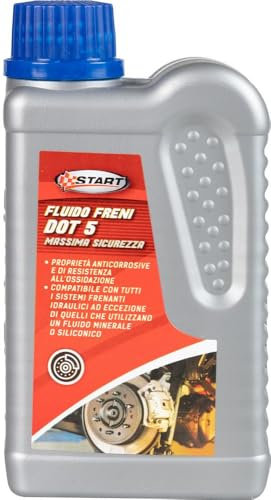 START - Fluide de Frein Dot 5 | 250ml | Propriétés Anticorrosive | Résistant à l'Oxydation | Compatible avec Systèmes Hydrauliques | Non Compatible Minéral/Silicone, Gris