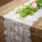 Fowecelt Tischläufer Spitze Weiß 35 × 300 cm: Vintage Tischband für Hochzeit, Tischdekoration mit Makramee Stickerei Blumen