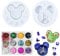 Cayway Silicone Moule pour Bijoux, 2 PCS Tête de Souris Moule Résine Epoxy En Forme de Château avec 12 Couleur Paillettes pour Décorations de Bijoux, Pendentif Suspendu Porte-Clés Bricolage
