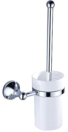 ALYHYB Set di Porta scopino per WC per Strumenti di Pulizia antiruggine in Ottone a Parete per Il Bagno