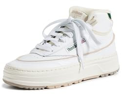 Reebok Damen Wo Club C Geo Mid Sneaker, Weiß/Kreide/Dunkelgrün, 35 EU