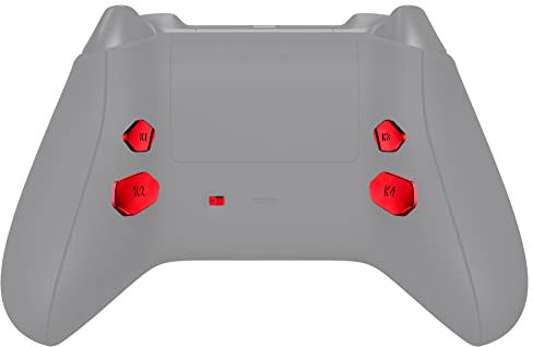 eXtremeRate Ersatz Hope Remap Rücktasten für Xbox Series X/S Controller,Knöpfe Kippschalter K1 K2 K3 K4 Back Buttons Paddles für Xbox Core Controller Remap Kit(Chrome Rot)-Kein Controller enthalten