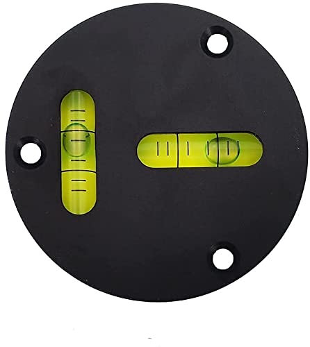 Umei Universal-Wasserwaage aus Metall, rund, horizontal, T-Typ, Zwei-Wege-Wasserwaage, Instrument, Metallwaage, Durchmesser 60 mm, Genauigkeit 2 mm, kann mit Schraubenlöchern befestigt werden