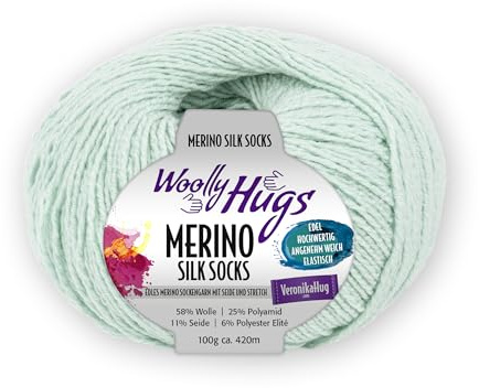 Woolly Hugs MERINO SILK SOCKS 100g/420m (mint)