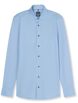 OLYMP Herren Businesshemd Langarm Luxor.24.Seven,Single Jersey,modern fit,New Kent,hellblau 10,47