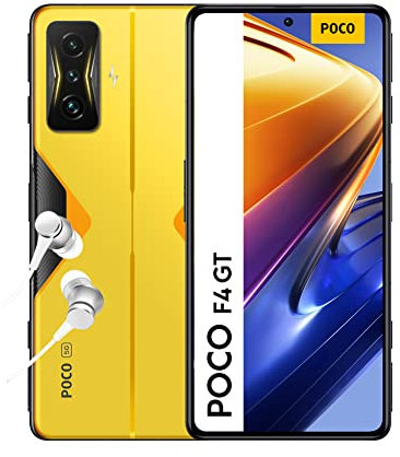POCO F4 GT 5G Smartphone+Kopfhörer,8+128GB Handy Ohne Vertrag,6.67 120Hz E4 AMOLED Display,64MP Triple Kamera,4700mAh,120W HyperCharge,Yellow(2 Jahre Garantie+Amazon DE Exclusive)Alexa Hands-Free
