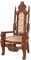 Kingchair Sessel Thron Luxus Armlehnstuhl Mahagoni Holz Braun gepolstert mar001 Palazzo Exklusiv