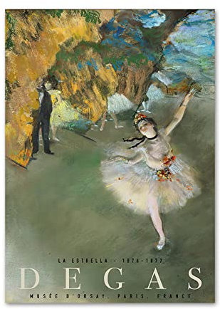 XCPORA Berühmte Edgar Degas Poster Ballerina Tänzerin Wandkunst Edgar Degas Drucke Edgar Degas Leinwand Malerei für Home Wanddekoration Bild 50x70cmx1 Kein Rahmen