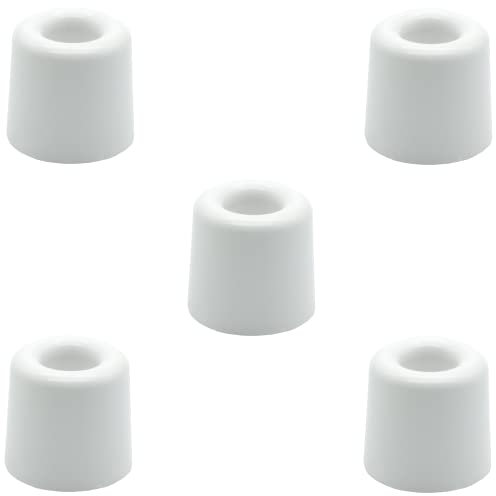 Lot de 5 butées de porte Ø 60 mm x 60 mm Blanc moyen avec vis Support de porte