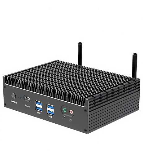 TOPGRO Mini PC lüfterlos Industrie Core i7-1255U 16GB DDR4 RAM/512GB PCIe 4.0 SSD WiFi6E, BT5.2 et, 2x2.5Gbps LAN, 2xHDMI, 1x USB-C, 4K@60Hz Windows 11 Pro