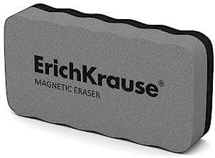 Erich Krause Whiteboard Schwamm magnetisch 10,7 x 5,7cm grau 1 Stück - zur Trockenreinigung von Weißwandtafeln
