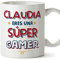 MUGFFINS Tazas Personalizadas para GAMER mujer - En Español - Eres Súper - 11 oz / 330 ml - Regalo Personalizable original y divertido
