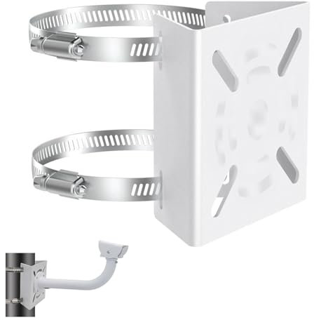 Jortmrd Masthalterung Kamera Universal Vertikale Stangenhalterung mit Zwei Verstellbaren Klemmen Halterung für Überwachungskamera Bühnenleuchten Sonnenkollektoren