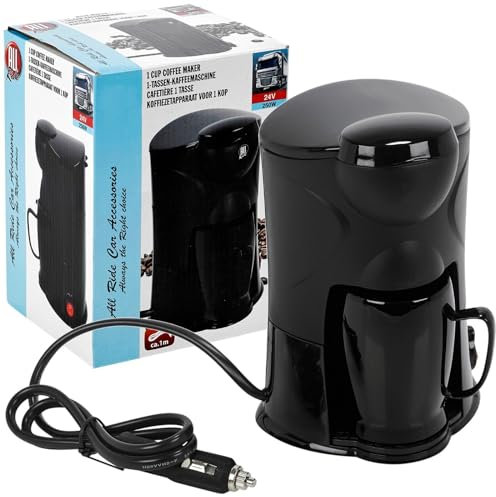 URBNLIVING 24V 250W Travel Coffee Machine Maker Fused 1 Metre Cable Cigarette Plug Car Van