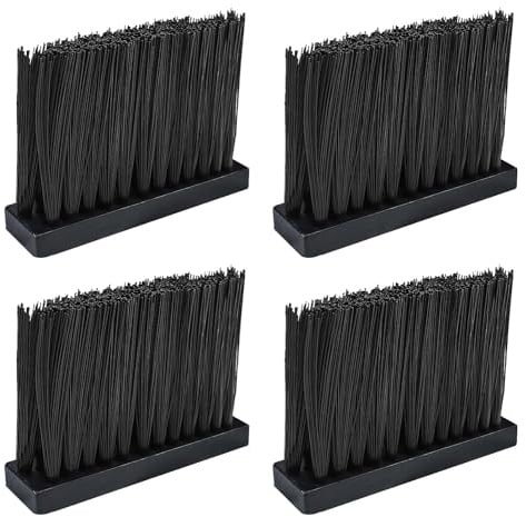 Kaminbürste Ersatzbürstenkopf Kaminbesen 4Stk Ersatzbesen Für Kaminbesteck Kaminbürstenkopf 60 mm Borsten Ofenbesen Für Zuhause Und Kaminreinigung Swerkzeuge (Schwarz)