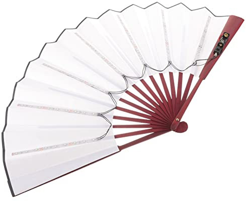 OUNONA Led Handheld Folding Fan Rave Party Festival Accessory Hand Held Fan Bright Glowing Led for Cosplay Concert Wedding