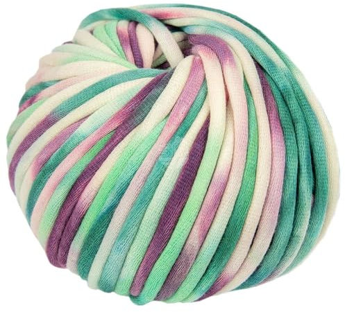 LANA GROSSA Gelato | Weiches, gefülltes Baumwoll-Schlauchbändchen mit buntem Sprenkeldruck | Handstrickgarn aus 52% Baumwolle & 48% Polyamid | 100g Wolle zum Stricken & Häkeln | 80m Garn FB 8