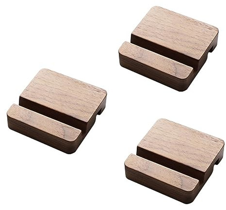 Angoily 3St Telefondock aus Holz fotostativ Handy Mobile Phone Stand Handyständer Telefonhalter Telefonständer aus Holz Universal- Halterung die Faulen Schwarze Walnuss handyhalter Bambus