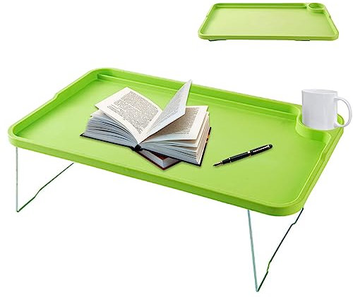 Peosaard Laptop Bed Table Foldable Laptop Tables for Bed Desk for Laptop Stand with Cup Holder No-Slip Multi-function Breakfast in Bed Tray for Writing Eating Watching, Laptop Bed Table