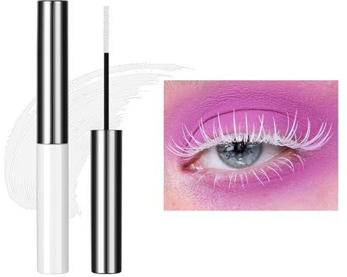 Bunt Wimperntusche Wasserfest, 5D Silk Fiber Mascara Feiner Pinsel Waterproof, langlebig, wischfest, voluminös und charmant, Mascara Fast Dry False Lash Effect Extension Make-Up(2# Weiß)
