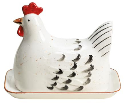 Colias Wing Beurrier rétro en céramique avec couvercle pour comptoir de cuisine